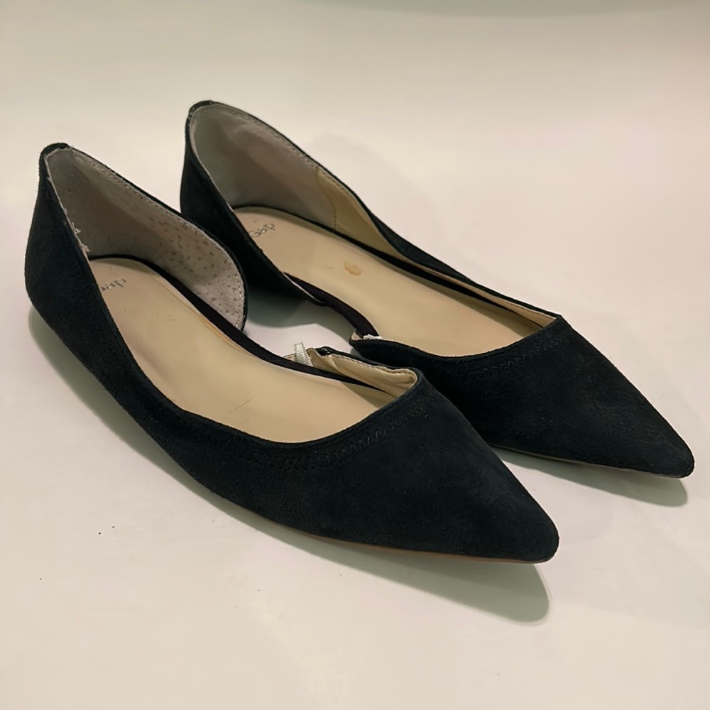 Gap Black Suede Pointy Toed Flats Sz 8